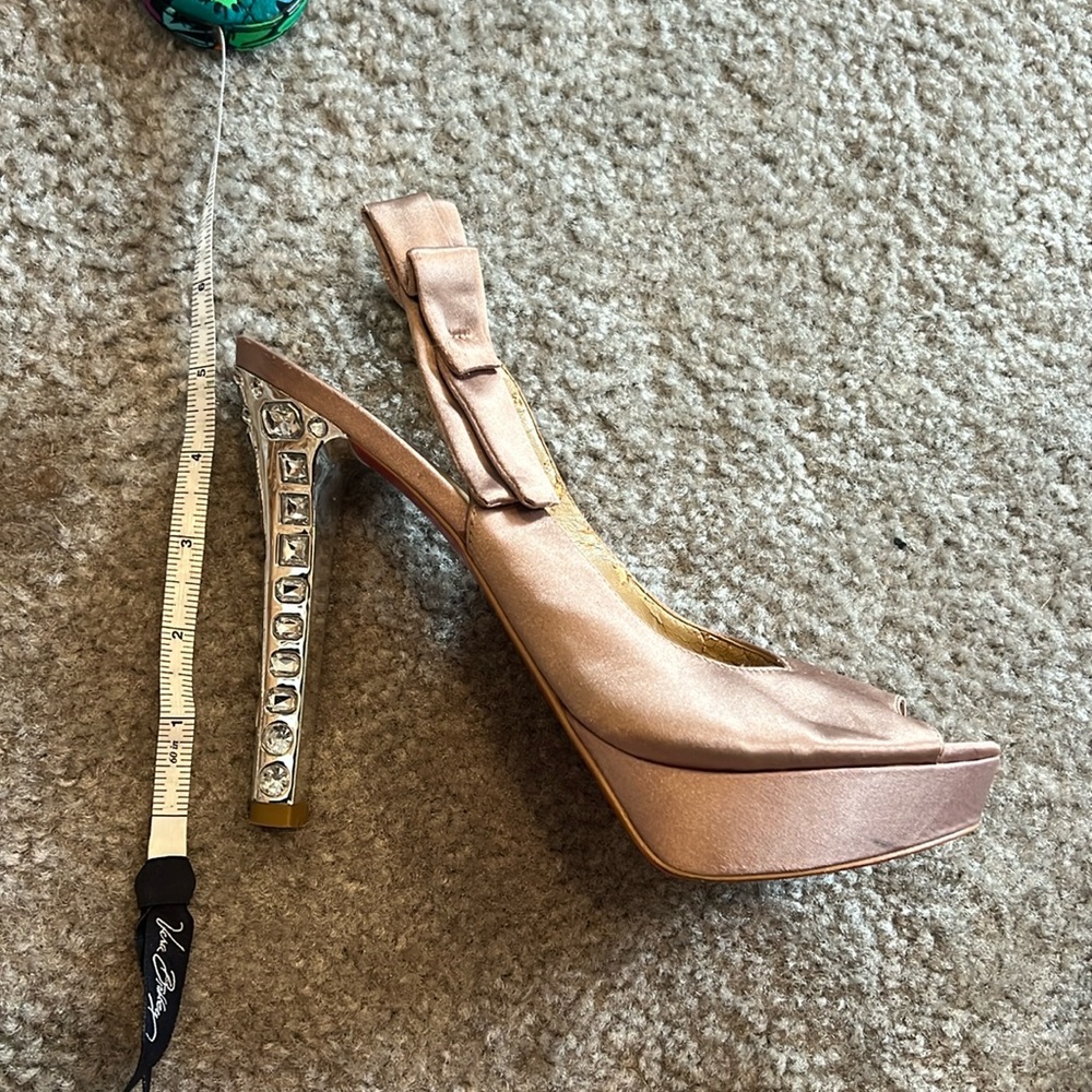 Gold rhinestone heel